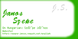 janos szepe business card